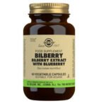 Solgar Bilberry 60 Vegetable Capsules is a food supplement.
