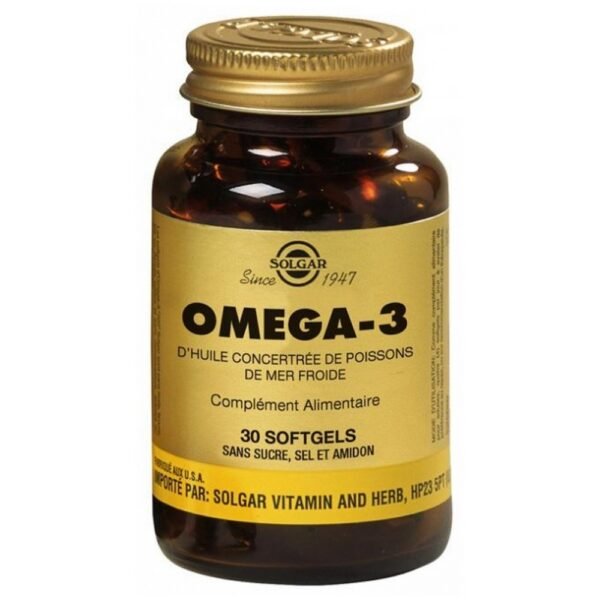 Solgar Omega-3 30 Softgels - это пищевая добавка с концентрированным маслом холодной морской рыбы.