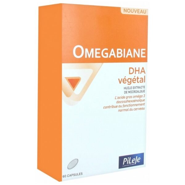 Pileje Omegabiane DHA Vegetable 60 Capsules is a food supplement based on microalgae extracted oil.