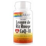 Solaray Red Rice Yeast CoQ-10 60 Vegetable Gel-Caps is a food supplement with red rice yeast and CoQ-10.