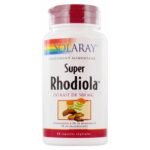 Solaray Super Rhodiola 60 Vegetable Gel-Caps is a food supplement based on Rhodiola root.