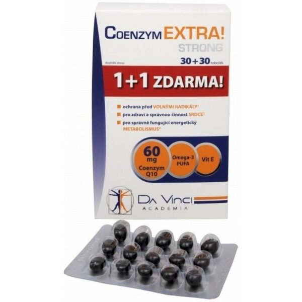 Ingredients: Coenzyme Q10 60mg, EPA 45mg, DHA 30mg, Vitamin E 6.7mg, vitamin B1 0.33 mg in a capsule.