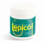 Lepicol is a dietary supplement that contains psyllium fiber, 5 strains of live cultures and prebiotic fiber inulin.
