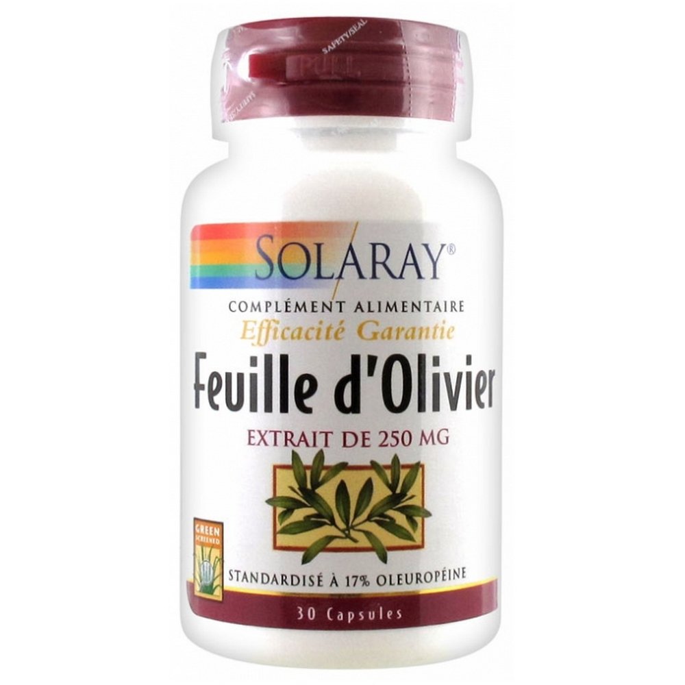 olive-leaf-30 Solaray Olive Leaf 30 Gel-Caps is a food supplement based on olive leaf.