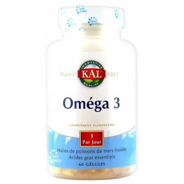 Kal Omega 3 60 Capsules - это пищевая добавка в форме капсул на основе рыбьего жира холодного моря.