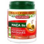 Super Diet Organic Maca 180 Tablets is a food supplement that contributes to physical performances. It is based on Maca, consumed for more than 2000 years, also called "Peruvian Ginseng", which is a plant extremeky resisrtant.