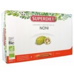 Super Diet Organic Noni 20 Phials is a food supplement in form of drinkable solution based of Noni, a sacred fruit from Tahiti.