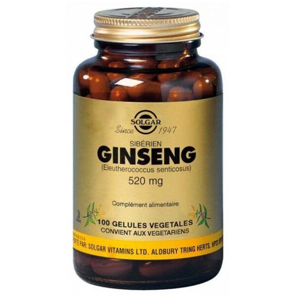 Solgar Siberian Ginseng 520mg 100 Vegetable Capsules is a food complement.