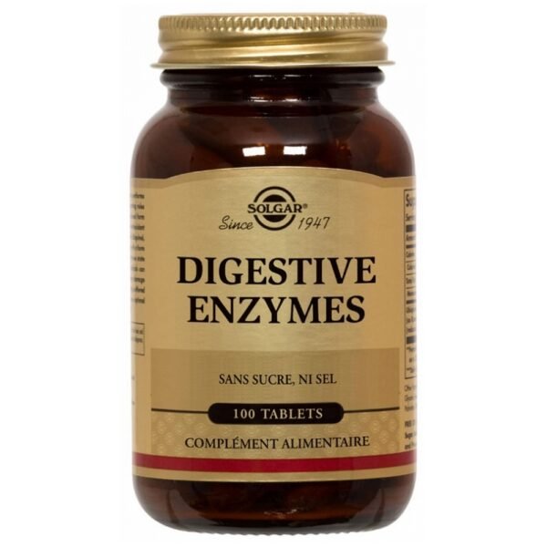 Solgar Digestive Enzymes 100 Tablets is a food supplement.