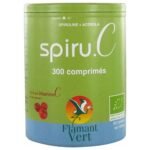 Flamant Vert Spiru.C 300 Tablets of 500mg is a natural dietary supplement based on spirulina, blue algae of the Andes and acerola.