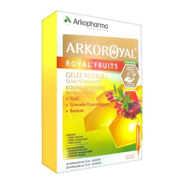 Arkoroyal royal'fruits is a food supplement based on royal jelly associated with pomegranate