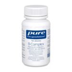 This food supplement contains all eight B vitamins . Each of these 8 vitamins have specific indications and are complementary to each other. This complex is interesting for vegetarians and vegans .