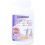 Multivitamin in capsules created especially for children. Hypoallergenic product. It does not contain gluten and casein. Vegetable capsules. Ultra Tested®. The product Children's Multi-Vitamin / Mineral w / 5-MTHF by Kirkman® is an effective and universal set of vitamins and minerals designed specifically for children to support their health.