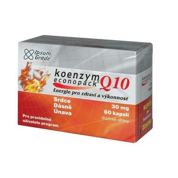 Coenzyme Q10 is mainly involved in the production of energy in the body and acts against toxic free radicals. It is suitable for use in disorders of the blood supply to the heart muscle. Coenzyme Q 10 administration before and after heart surgery contributes to better rehabilitation results. Coenzyme Q10 further promotes gum regeneration. It is successfully used in states of chronic fatigue