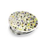 Luxury pocket mirror “Corals IV Mix” stunning design hand made with SWAROVSKI® ELEMENTS, perfect for your purse or as a gift﻿﻿