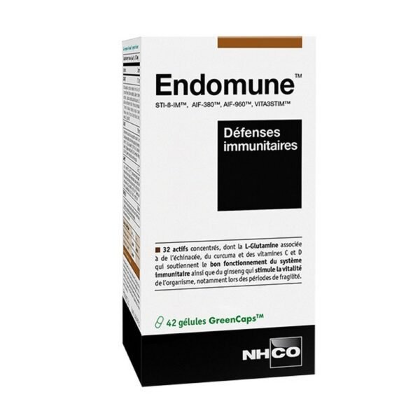 NH.CO Nutrition Laboratories have developed Endomune nhco immune defense 42 capsules whose exclusive formula of 35 highly technical active ingredients has been designed according to the TMS-3i concept. This principle is a global response to "field" supplementation.