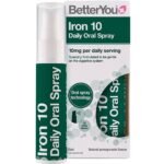 Iron spray 10mg provides a dose of 10mg of iron in 4 sprays. The spray is scientifically shaped to deliver iron directly to the bloodstream and bypass primary processing in the gut. Tiny droplets are quickly absorbed into the buccal membrane of the inner part of the mouth and ensure fast and efficient absorption of nutrients.