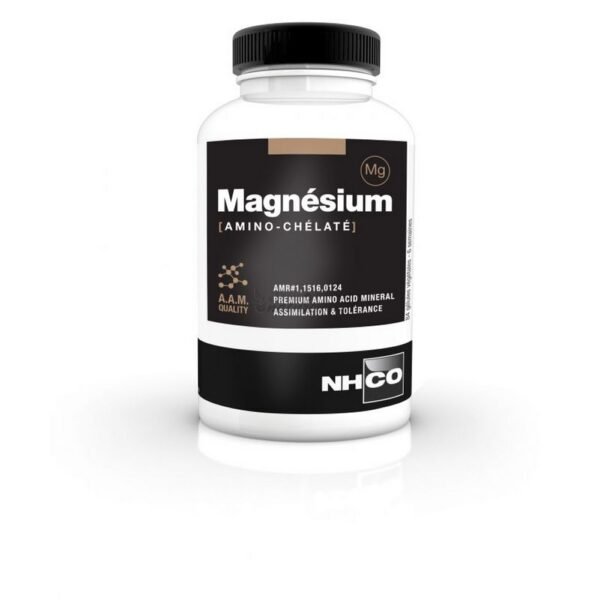 Amino-chelated magnesium from NH-CO laboratories is a magnesium bisglycinate for better assimilation and provides you with 250 mg of magnesium per day (2 capsules)