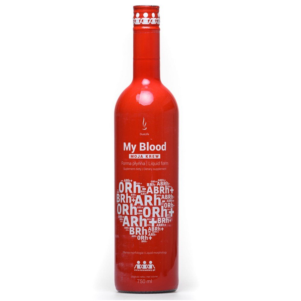 my blood 750ml A liquid supplement consisting of 100% natural ingredients. It helps in maintaining the proper level of red blood cells and blood production