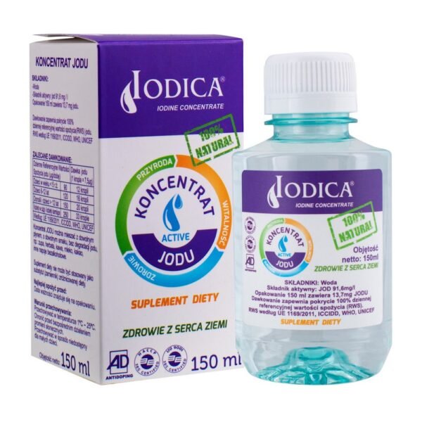 Iodica bio iodine concentrate is a dietary supplement that provides 100% of the body's daily requirement for iodine in a liquid form. Iodine in this form was created in prehistoric seas more than 20 million years ago by the then natural forces.