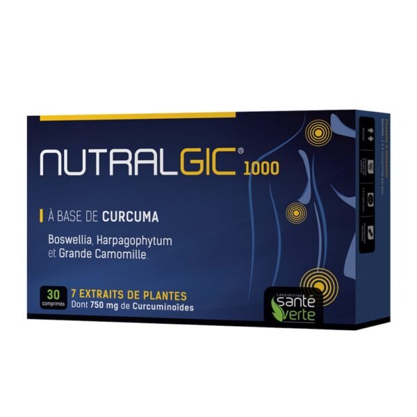 Nutralgic Green Health 30 tablets offers a new formula based on turmeric supported by 6 other plants!
