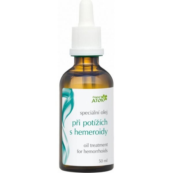 The special oil for problems with hemorrhoids Original ATOK smells delicately of herbs and contains St. John's wort macerate or wheat germ oil. It is enriched with fragrant herbal essences from cypress and sage and has a positive effect on the skin. It helps regenerate it