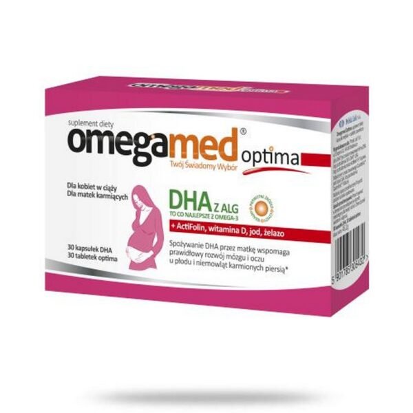Omegamed Optima is a preparation specially developed to supplement the recommended nutrients necessary for the correct course of pregnancy and child development.