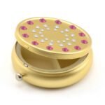 Pill Box in Gold Color with Swarovski Crystals Sun Design PCS-5.1G - Image 2