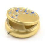Pill Box in Gold Color with Swarovski Crystals Waterfall Design PCS-7.2G - Image 2