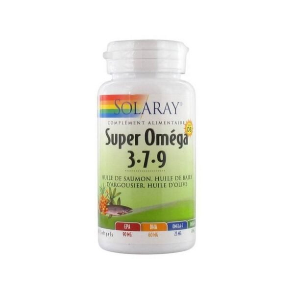 Капсулы Solaray Super Omega 3-7-9 Plus Vitamin D 60 - это пищевая добавка с идеально сбалансированным лососевым маслом