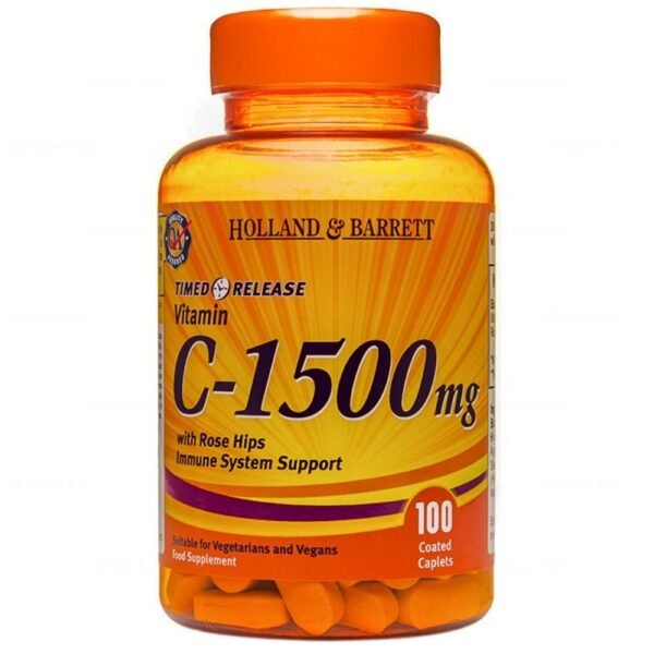 Vitamin C 1500mg with extended release Wild Rose is a dietary supplement containing vitamin C