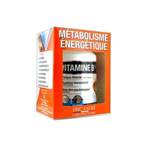 Eric Favre B vitamins max is a food supplement in the form of tablets based on several vitamins which contributes to good energy metabolism .