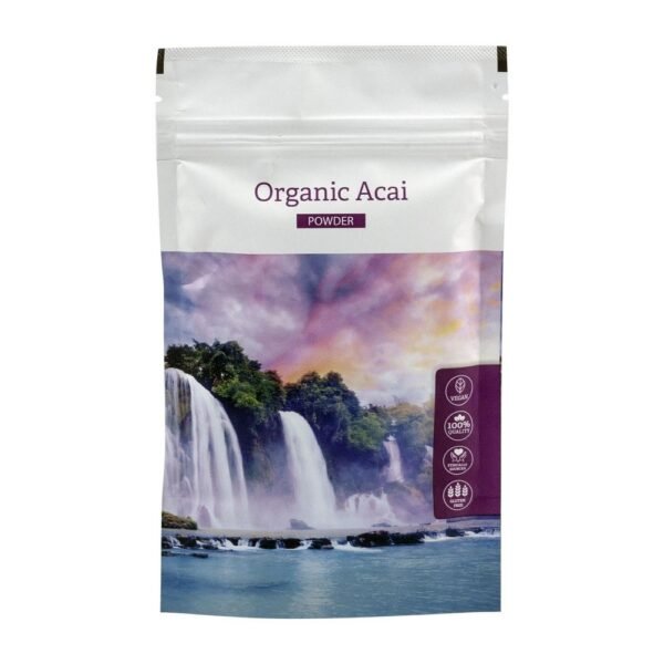 Organic Acai powder from Energy is a food supplement made from acai fruits, which are similar in shape and color to blueberries. They are a great source of vitamins, unsaturated fatty acids, but also minerals in the form of magnesium or calcium.