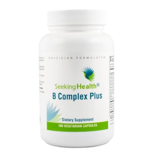 B Complex Plus by Seeking Health provides eight B vitamins with active forms of folate