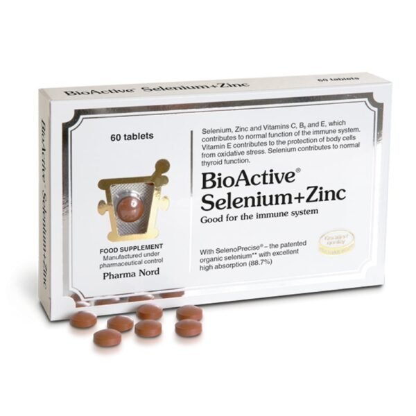Pure, organically bound selenium yeast (SelenoPrecise), zinc and vitamins B6, C and E