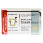 Food supplement with coenzyme Q10 and vitamin C.