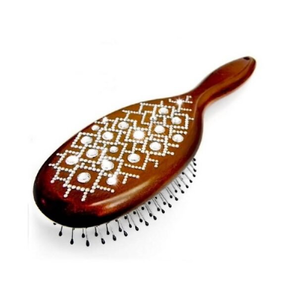 Pure boar bristle hair brush “Crystal Maze” made with SWAROVSKI® ELEMENTS is perfect for all types of hairs﻿﻿