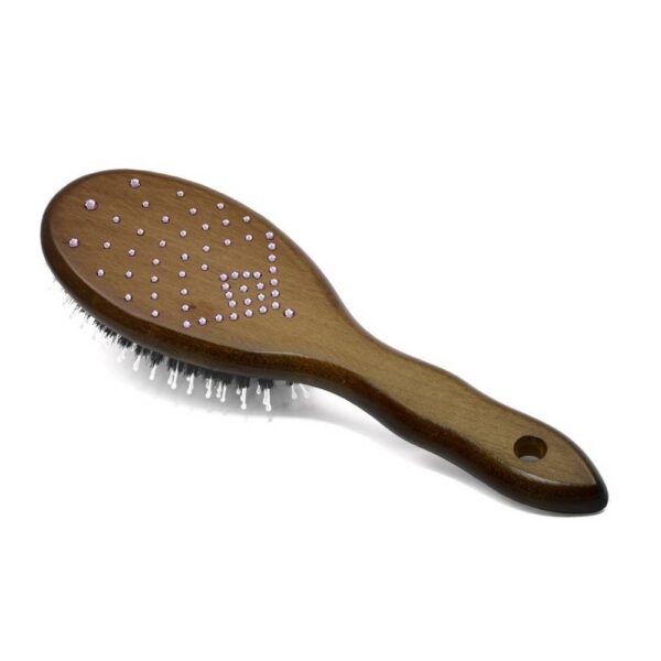 Pure boar bristle hair brush "Signal Light pink" made with SWAROVSKI® ELEMENTS is perfect for all types of hairs.