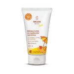High SPF baby sunscreen protects sensitive skin from UVB and UVA radiation.