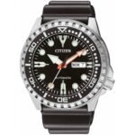 Men's wristwatch Citizen nh8380 - 15ee. The stainless steel case, attached to the bottom, on one side a rotating bezel with a minute scale.
