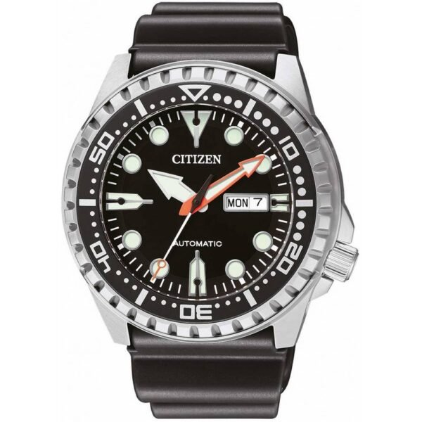 Мужские наручные часы Citizen nh8380 - 15ee. Корпус из нержавеющей стали, прикрепленный к дну, с одной стороны вращающийся безель с минутной шкалой.