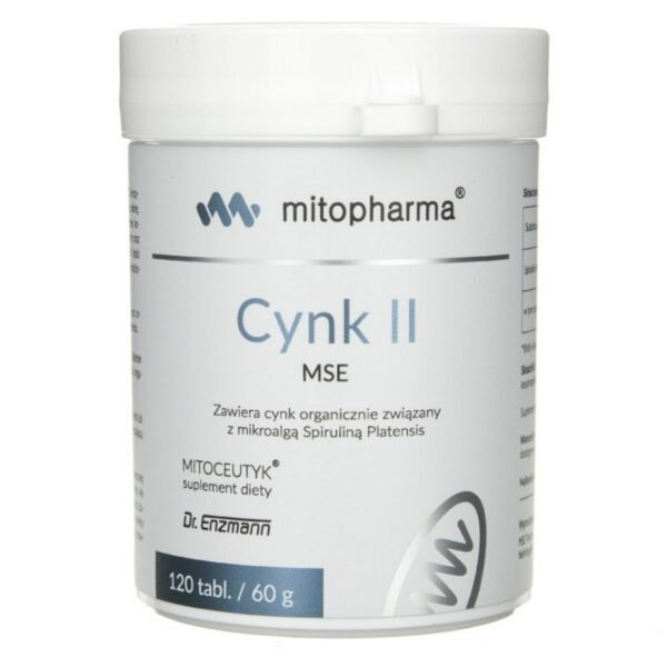 Dietary supplement containing bivalent zinc MSE - natural divalent zinc associated with the microalgae spirulina platensis. Zinc bound to the protein found in the microalga spirulina platensis perfectly accumulates in the body and is not excreted prematurely