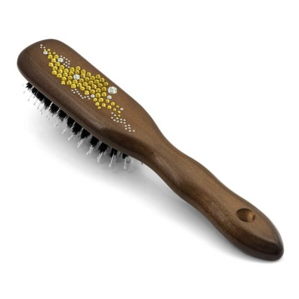 Hair brush “Breeze” with pure boar bristle and hand made with SWAROVSKI® ELEMENTS is perfect for all types of hairs