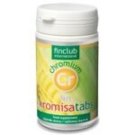 Dietary supplement Kromisatabs fin contains chromium from corn starch. Chromium is an important micronutrient for life. It helps to maintain the proper level of glucose in the blood (it works closely with the pancreatic hormone - insulin