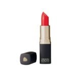 Parisian red lipstick has a classic red hue with a cool undertone that is very versatile.