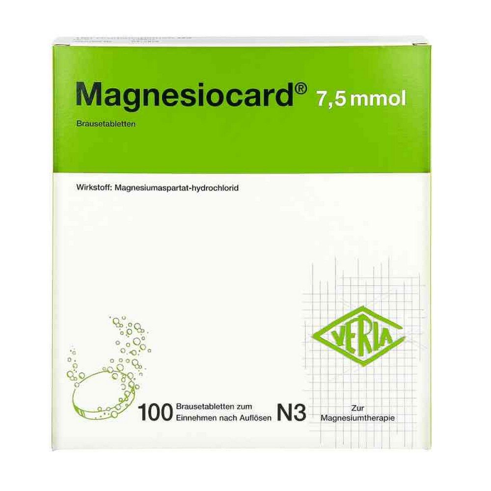 magnesiocard 7 5 mmol 100 For the treatment of magnesium deficiency states requiring therapy.