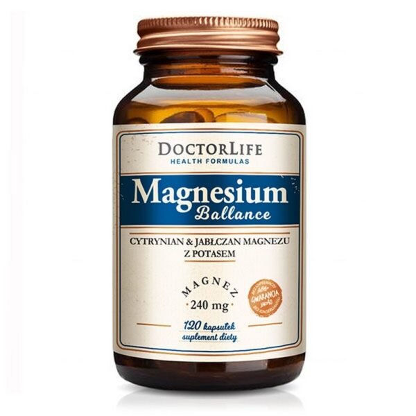Dietary supplement - Magnesium Ballance contains magnesium in the form of citrate and malate with potassium and vitamin B6. Magnesium has a beneficial effect on the nervous and muscular systems.
