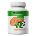 MycoDetox is a combination of Reishi mushroom and Chlorella and Spirulina algae.
