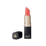 Peach lipstick evenly covers your lips with a lighter peach shade and