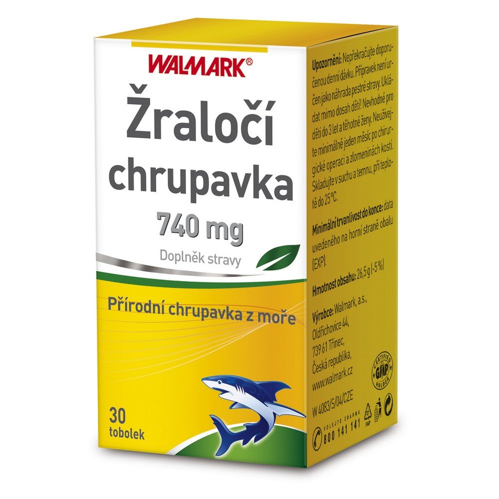 shark cartilage 740 mg 30 WALMARK Shark cartilage is a pocket food supplement that contains a high dose of natural shark cartilage enriched with vitamin C.